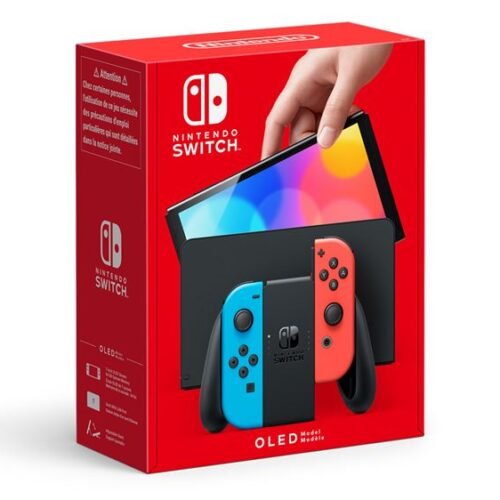 Nintendo Switch (modelo OLED) con mandos Joy-Con azul neón / rojo neón